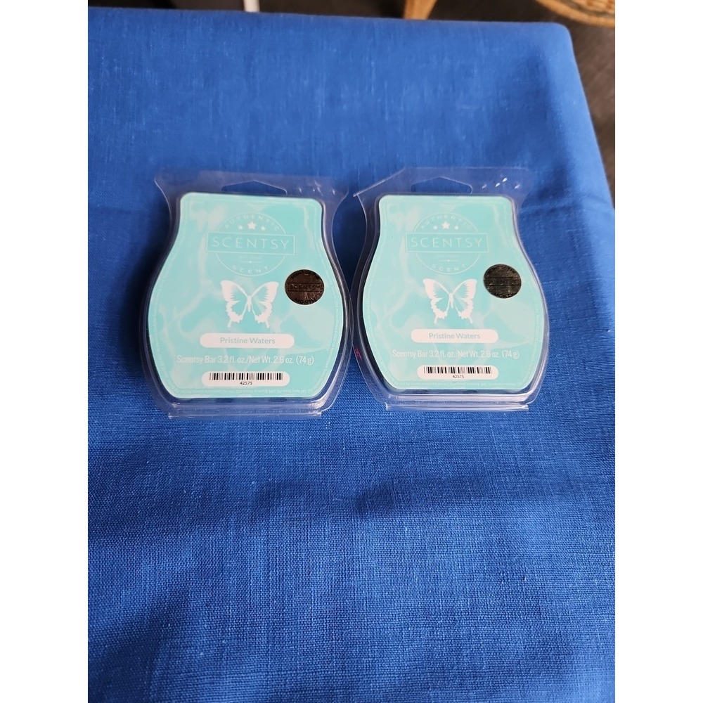 2 Scentsy Wax Bars PRISTINE‎ WATERS Lot New Authentic 3.2 Fl Oz